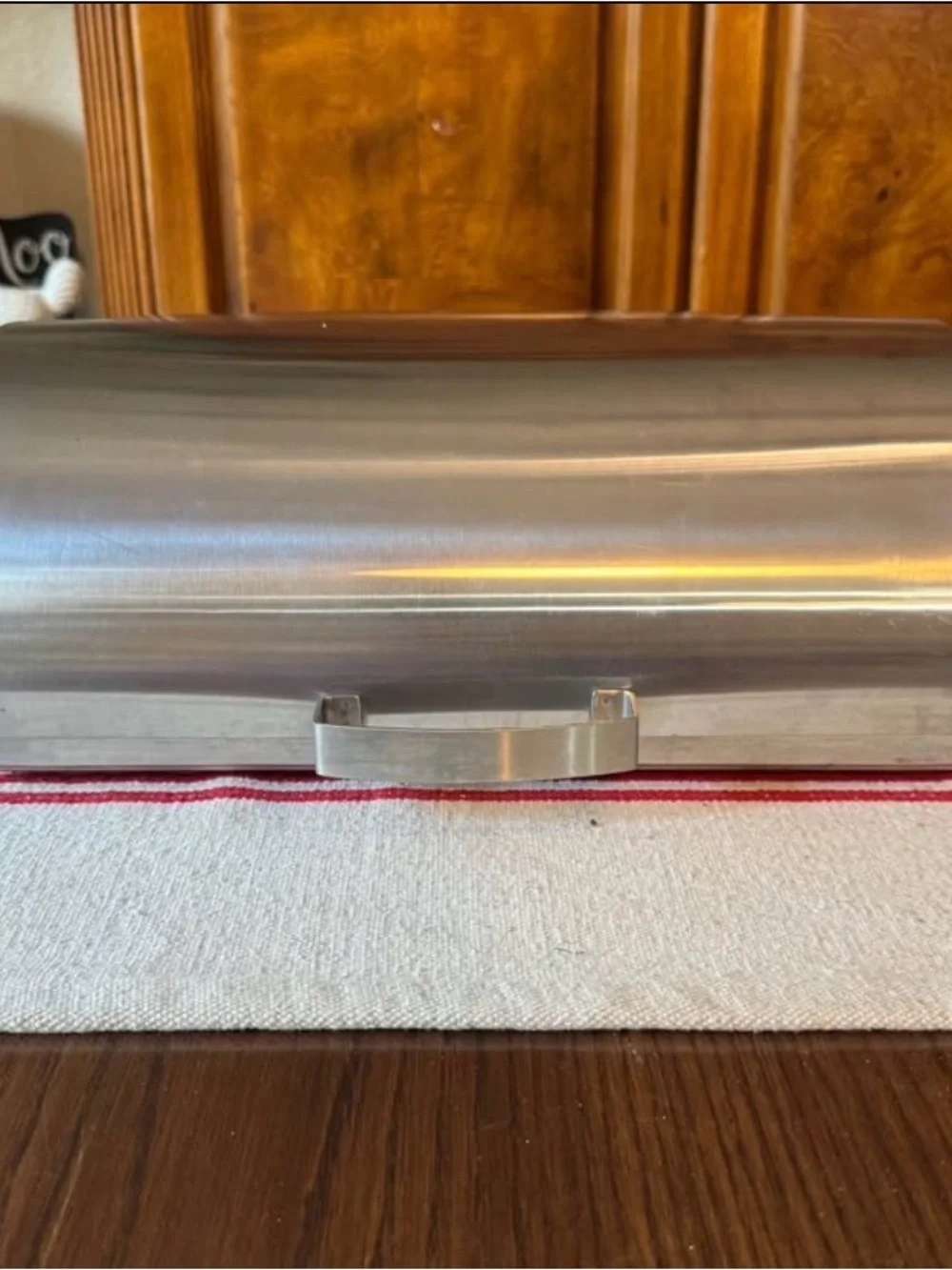 Stainless Steel Bread Box with Front Handle - Silver